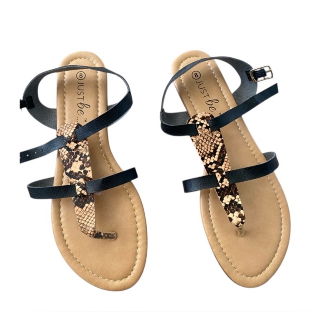 Snakeprint sandals size 8